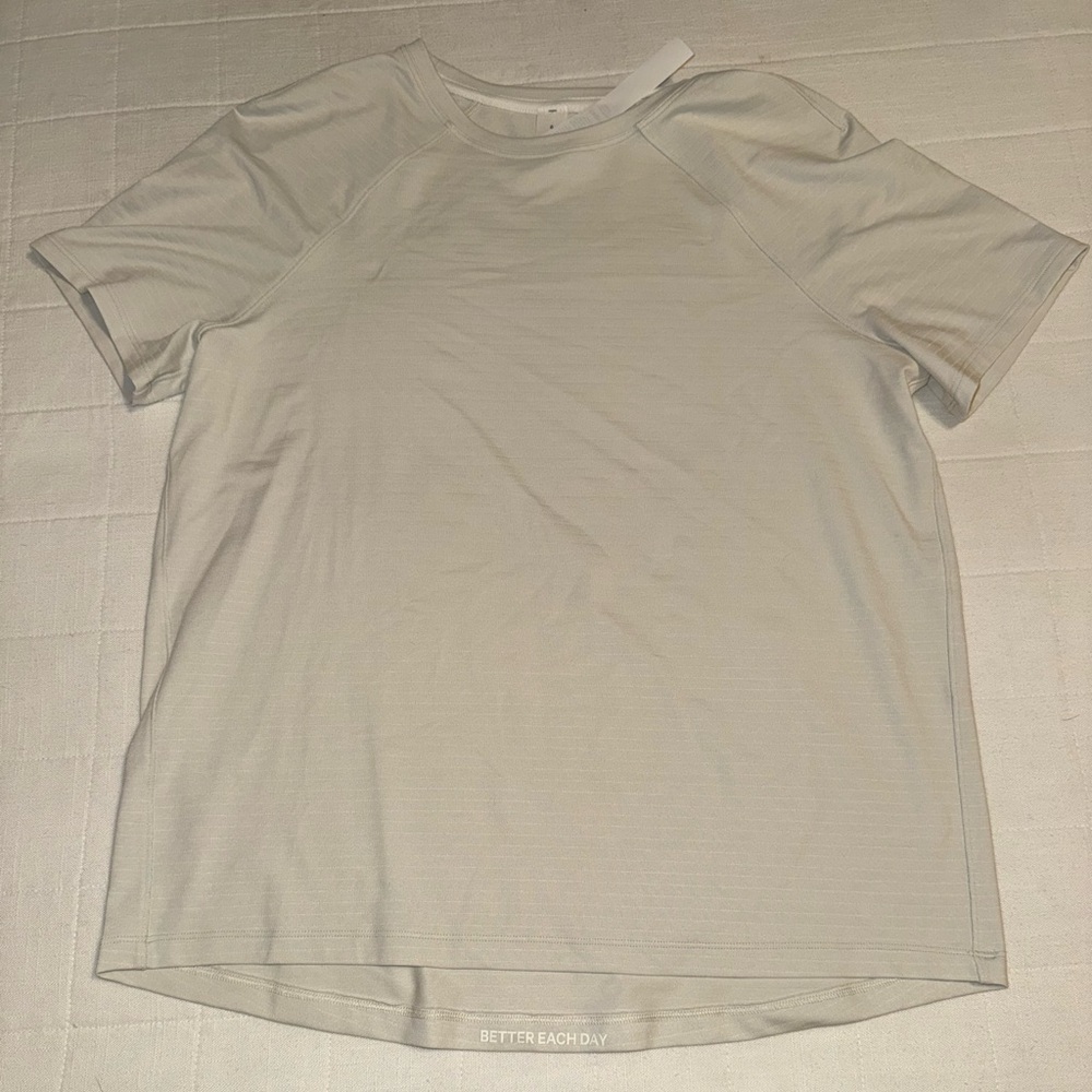 Lululemon License to Train Classic-afit T-Shirt - Heathered Bone - Size 6